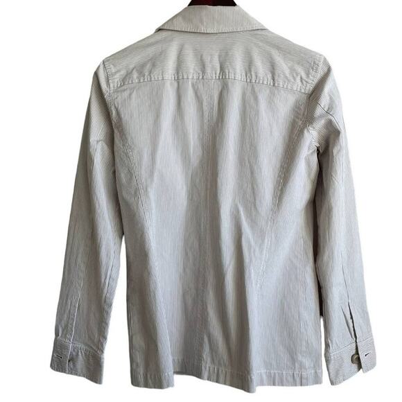 Liz Claiborne Women Cotton Jacket 6 Pin Stripe Lightweight Chic Preppy Retro Y2K - Picture 4 of 12